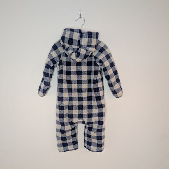 💚 2 for 20 💚 Blue Buffalo Check Fleece Lined Bunting Suit - Picture 2 of 3